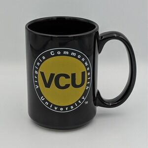 VCU Virginia Commonwealth University Rams Black Ceramic Coffee Mug 4.5 Inch